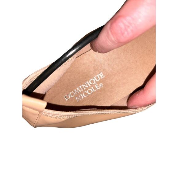 Dominique Nicole Tan NudeNatalie Ballet Flats Silver Micro-Bead Accent Size 8.5M - Picture 4 of 8